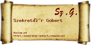 Szekretár Gobert névjegykártya
